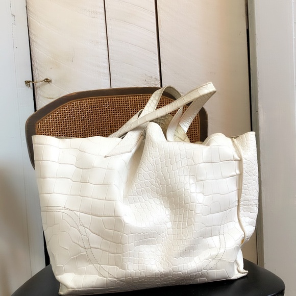 Furla White Croc Embossed Leather “Divide-it” Tote - Picture 8 of 8